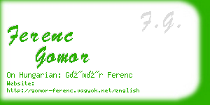ferenc gomor business card